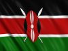 Flag of kenya waving with highly detailed textile texture pattern
