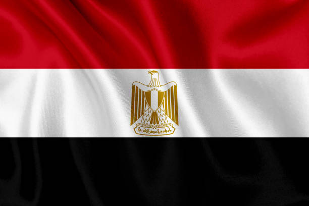 Flag of Egypt waving background