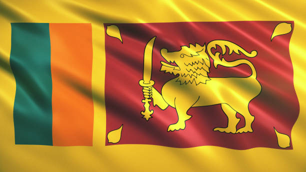 3d render Sri Lanka Flag (Close-up)